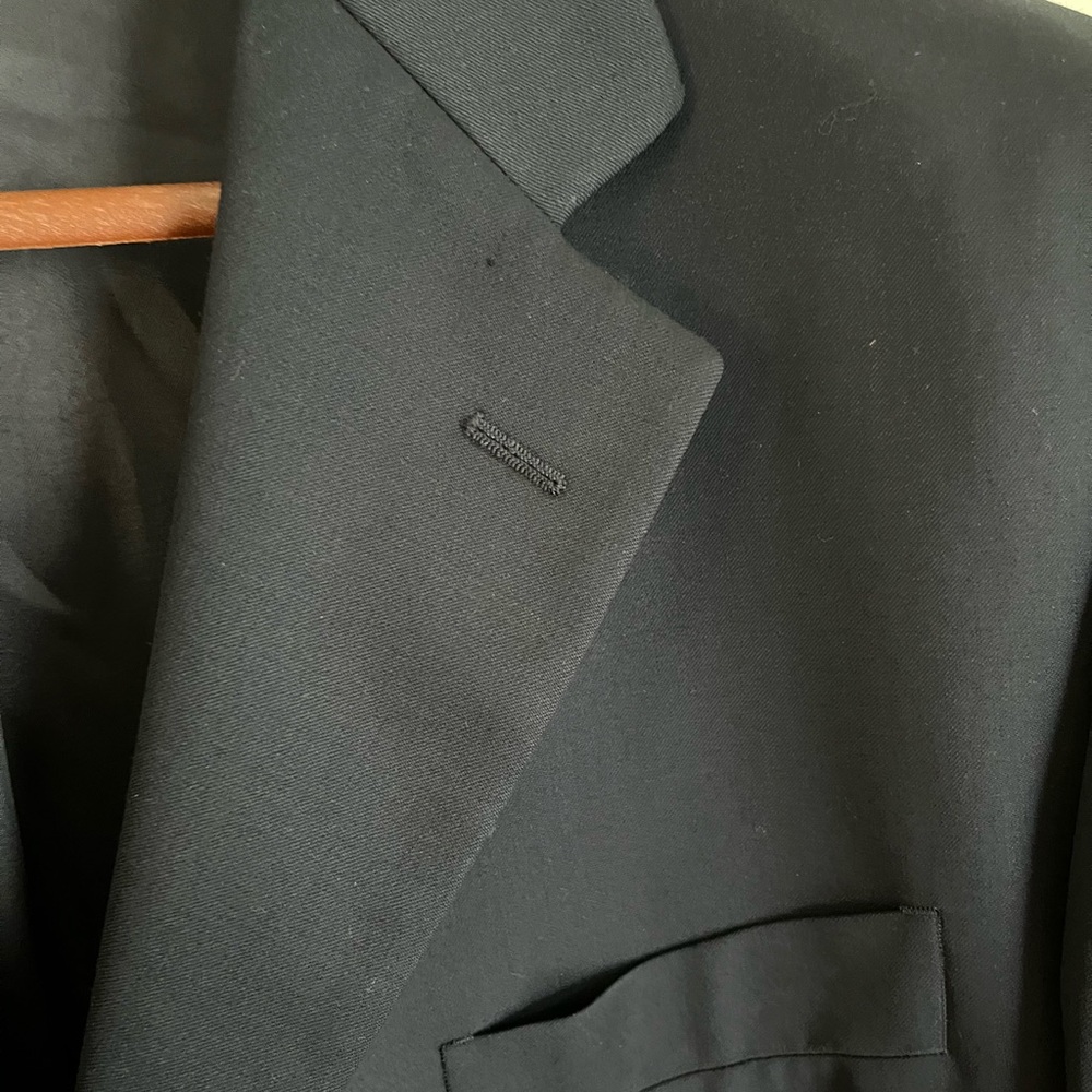 Manzini Uomo Super 120 Wool Single Breasted 3 Button Navy Men's Blazer - Picture 12 of 12